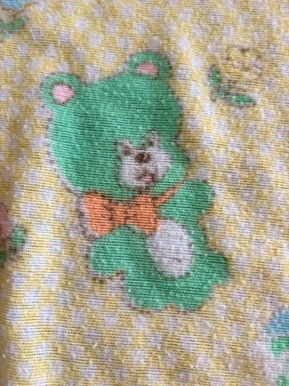 Vintage Pastel Animal Baby Blanket with Satin trim made in USA baby Gordon style